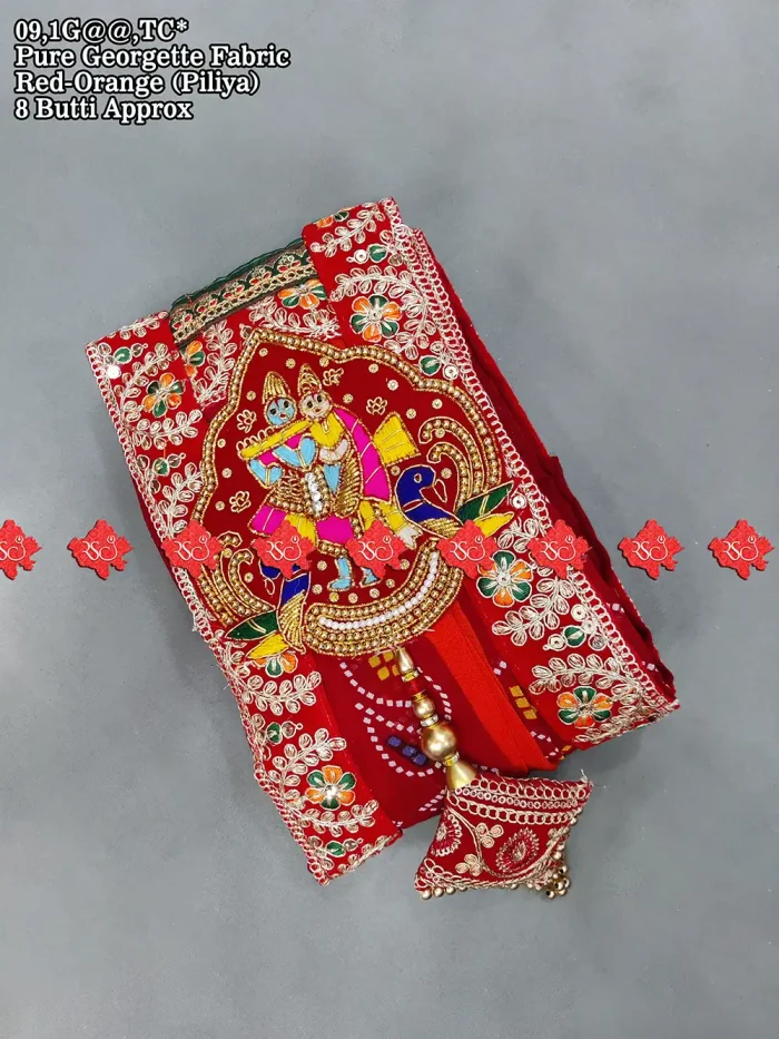 Ranisatiya Creation Buy Pure Georgette Fabric Broach Odhna Unique and Elegance with 3 Butti