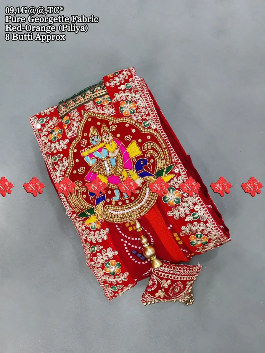 Ranisatiya Creation Buy Pure Georgette Fabric Broach Odhna Unique and Elegance with 3 Butti