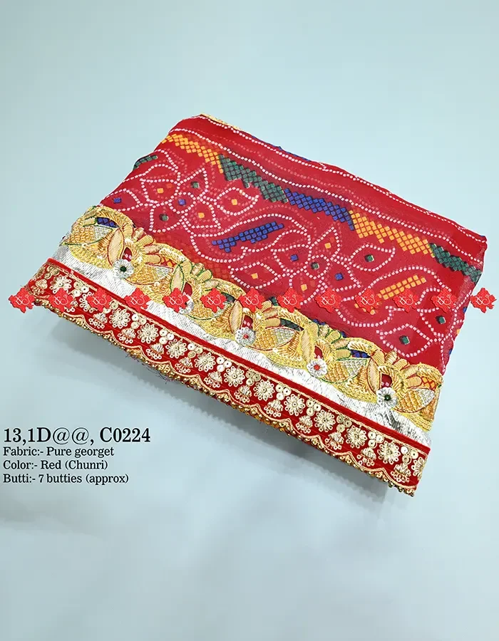 Marwari Rajasthani Beautiful Lightweight georgette odhna fabric online fabric For Your Events -1