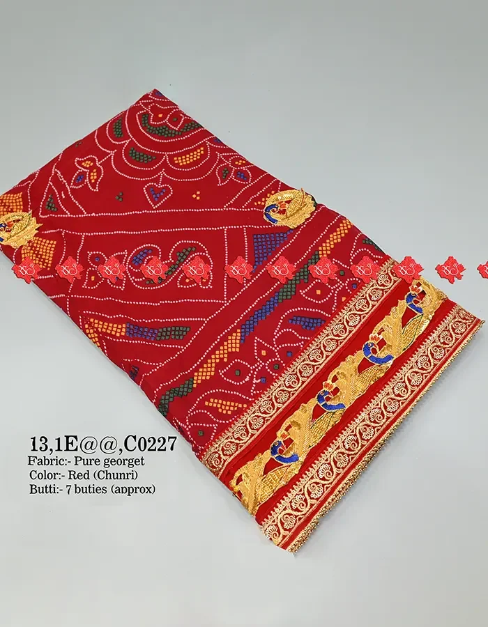 Marwari Rajasthani Beautiful Lightweight designer georgette odhna fabric For Your Events -1