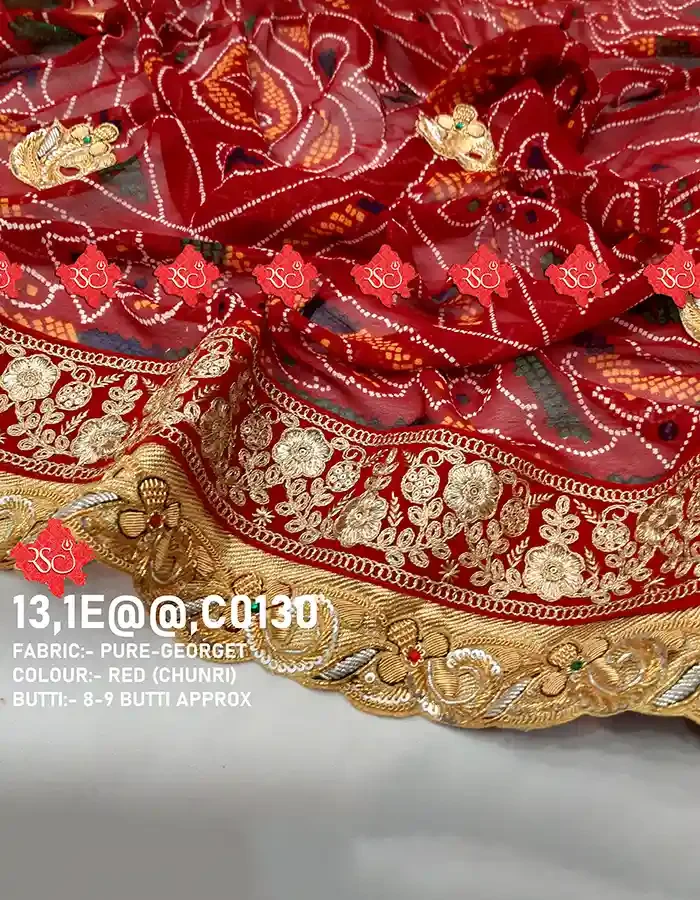 Ranisatiya Creation Buy Pure Georgette Fabric Open Odhna Unique and Elegance with 3 Butti