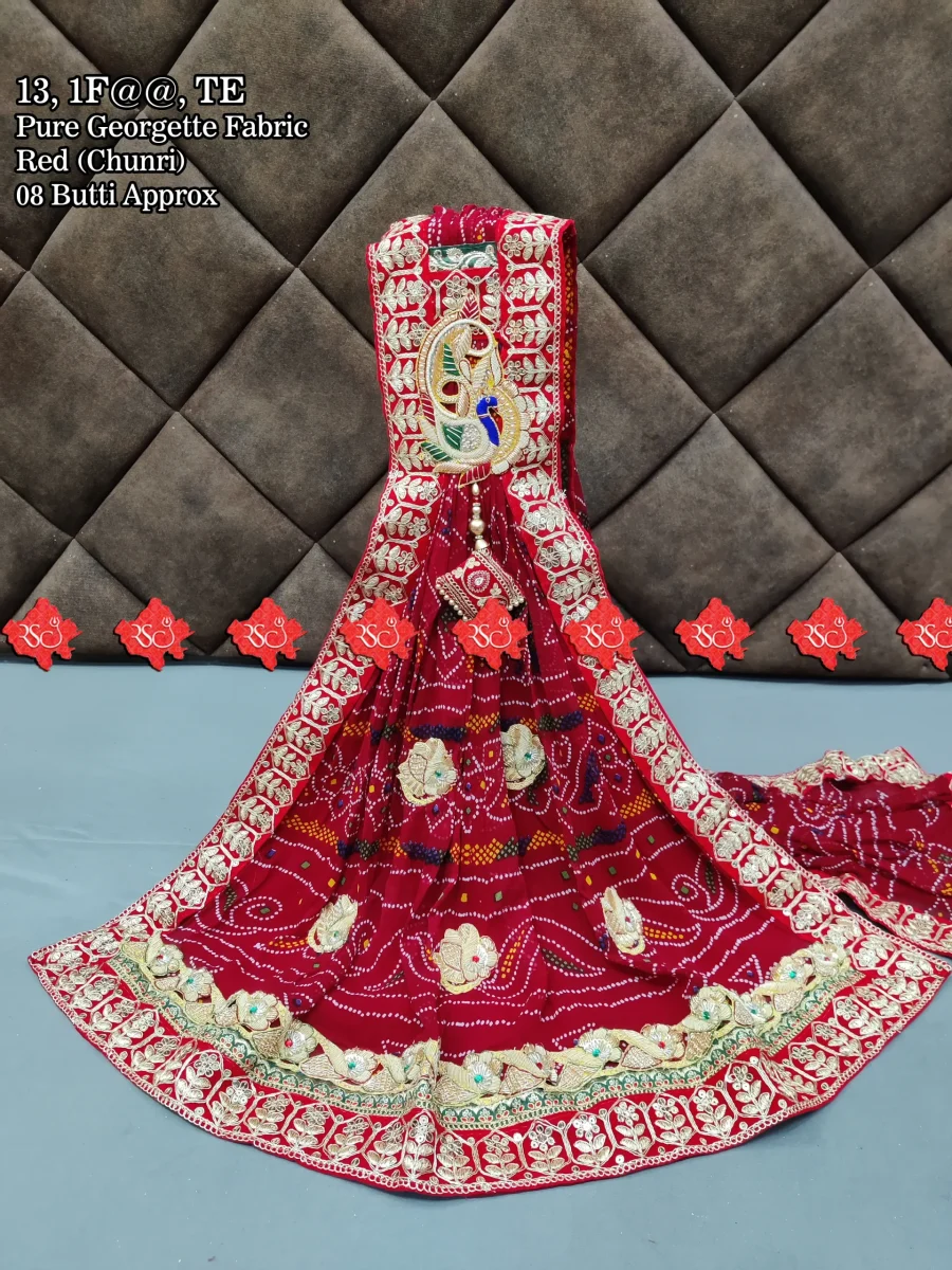 Ranisatiya Creation Buy Pure Georgette Fabric Broach Odhna Unique and Elegance with 3 Butti