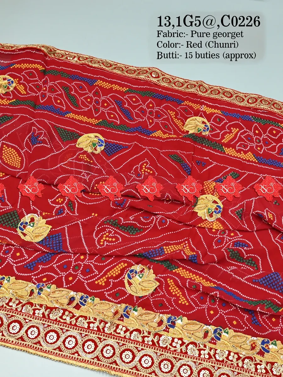 Marwari Rajasthani Beautiful Lightweight pure georgette fabric for dupatta For Your Events -1