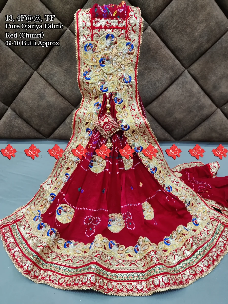 Ranisatiya Creation Buy Designer Georgette Fabric Odhna with Broach Work Unique and Elegance with 3 Butti