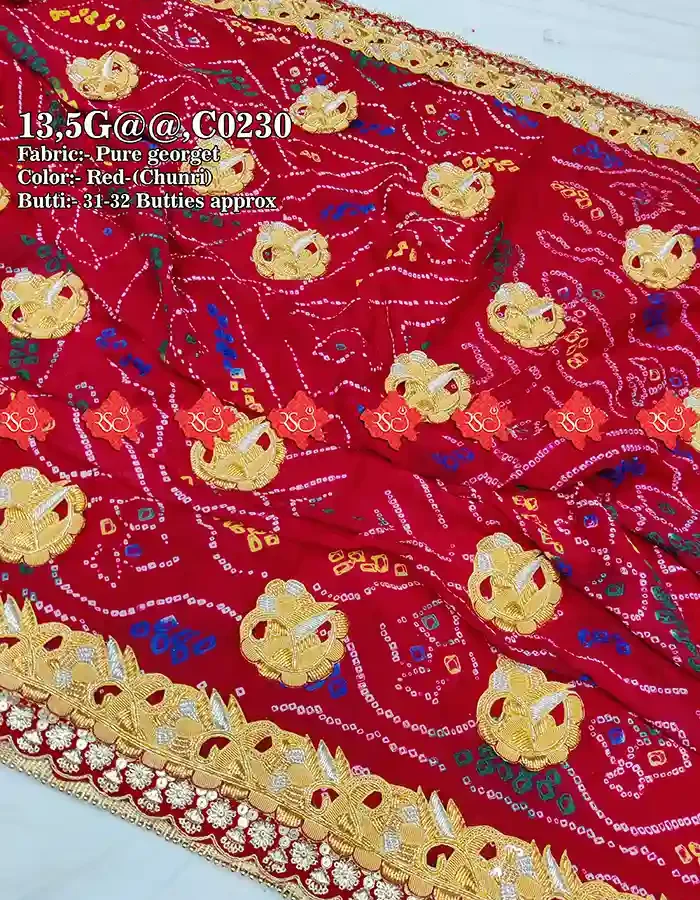 Marwari Rajasthani Beautiful Traditional Georgette Open Odhna for Bridal Wear For Your Events -1