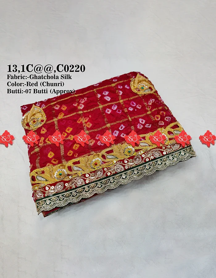 Marwari Rajasthani Beautiful Pure Georgette Dupatta Open Style For Your Events -1