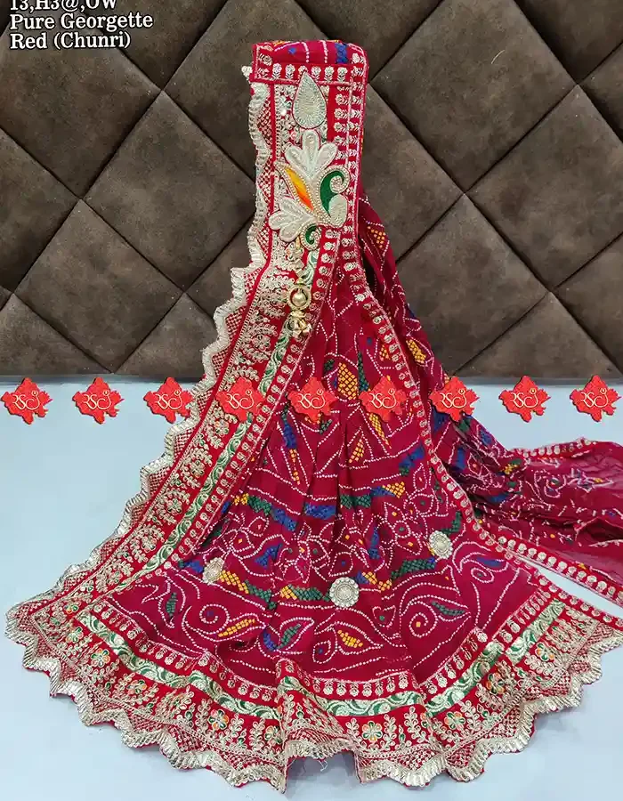 Ranisatiya Creation Buy Designer Traditional Georgette Odhna Unique and Elegance with 3 Butti
