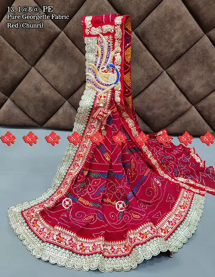 Ranisatiya Creation Pure Georgette Fabric Broach Odhna Unique and Elegance with 3 Butti