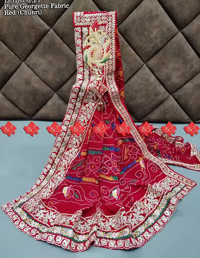 Ranisatiya Creation Buy Designer Pure Georgette Odhna Online Unique and Elegance with 3 Butti