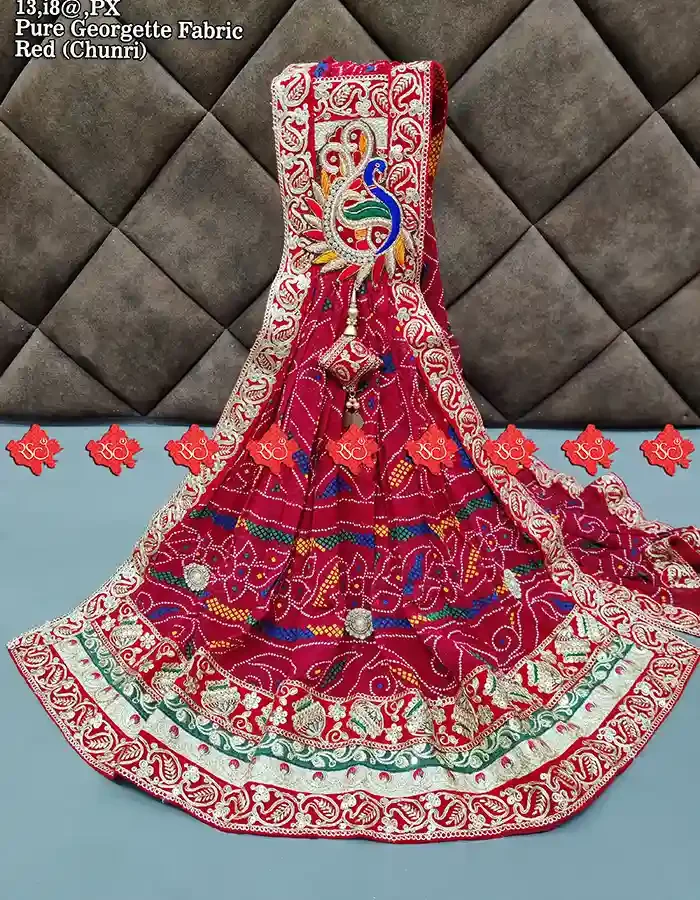 Ranisatiya Creation Buy Designer Party Wear Georgette Odhna Unique and Elegance with 3 Butti