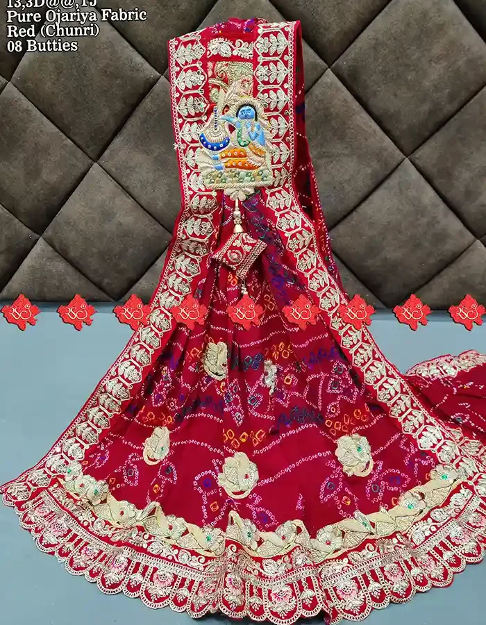 Festive Ritual-Ready Pure Ojariya Broach Odhna – Ideal for Pooja & Ceremonies for pooja Work With 9 to 10 butti