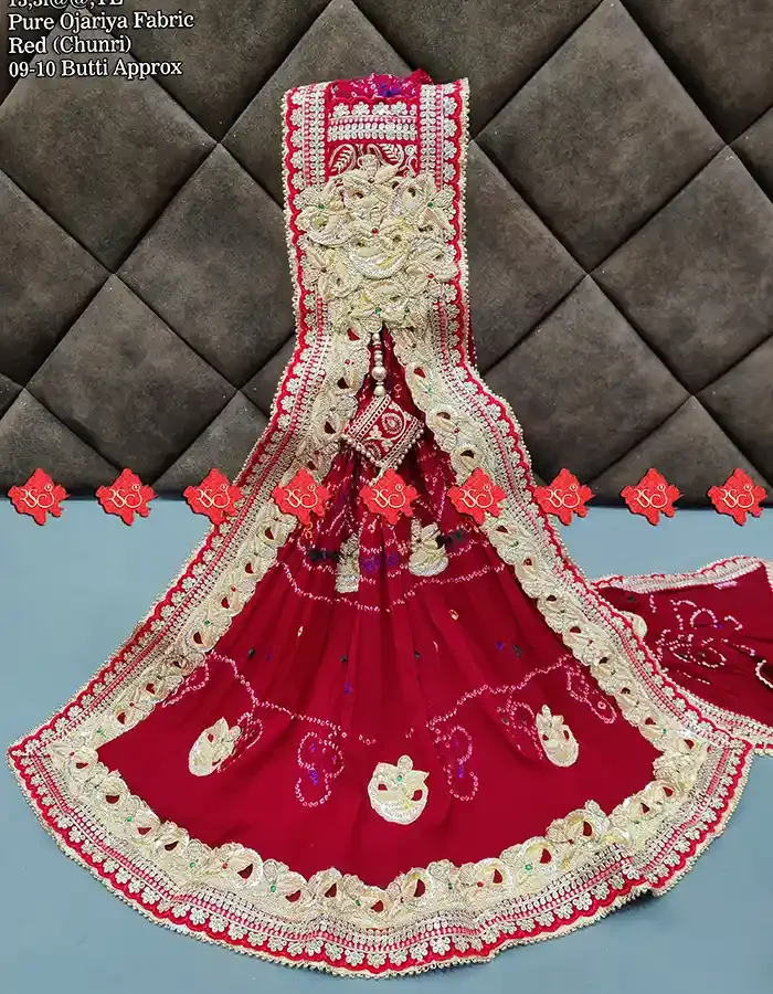 Festive Ritual-Ready Ojariya Broach Odhna Online – Ideal for Pooja & Ceremonies for pooja Work With 9 to 10 butti