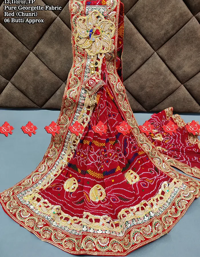 Ranisatiya Creation Buy Designer Wedding wear broach georgette odhna Unique and Elegance with 3 Butti