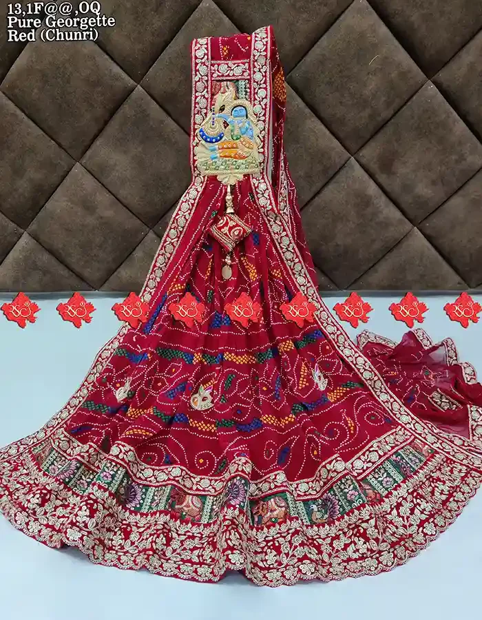 Ranisatiya Creation Buy Designer Pure Georgette Marwari Odhna Unique and Elegance with 3 Butti