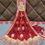 Ranisatiya Creation Buy Designer Georgette Fabric Odhna with Broach Work Unique and Elegance with 3 Butti