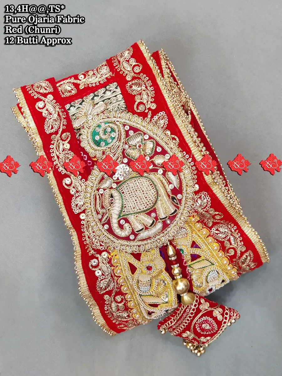 Festive Ritual-Ready Ojariya Broach Odhna OnlineParty wear Ojariya broach odhna – Ideal for Pooja & Ceremonies for pooja Work With 9 to 10 butti