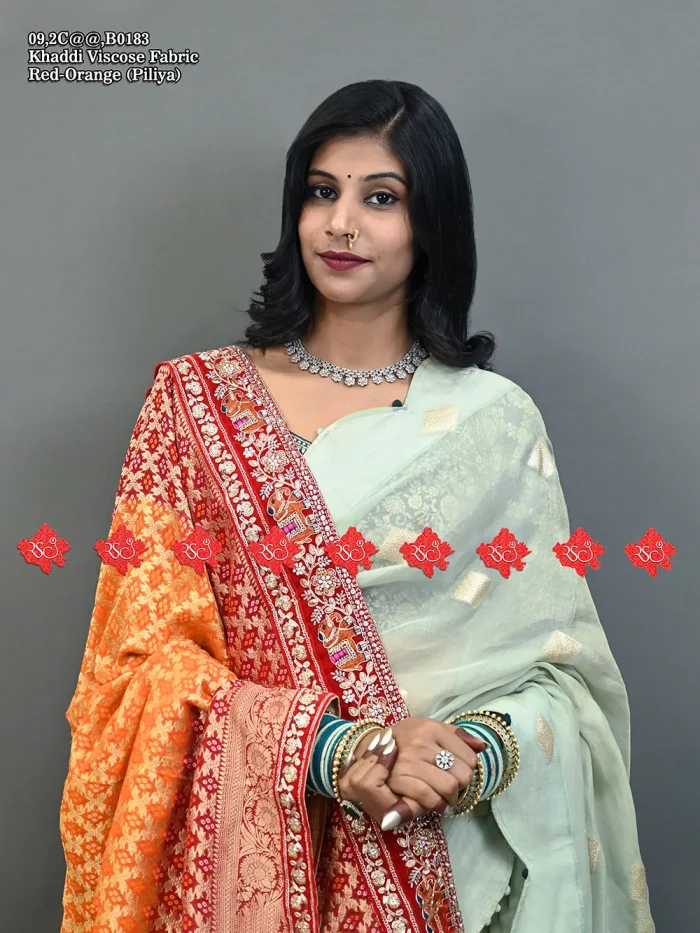 Exclusive Ranisatiya Creation Pure Khaddi Georgette Odhna for Marwari
