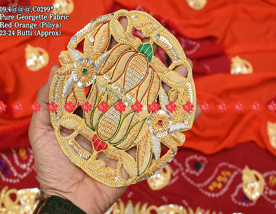 Handcrafted Pure Georgette Bandhej Belbutti Design Dupatta Festive Special