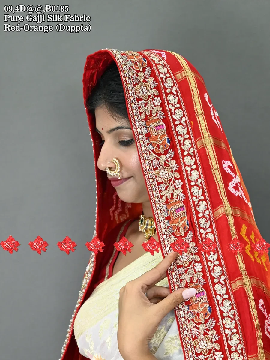 Exclusive Traditional Marwari Gaji Silk Odhna Handmade by Ranisatiya Creation