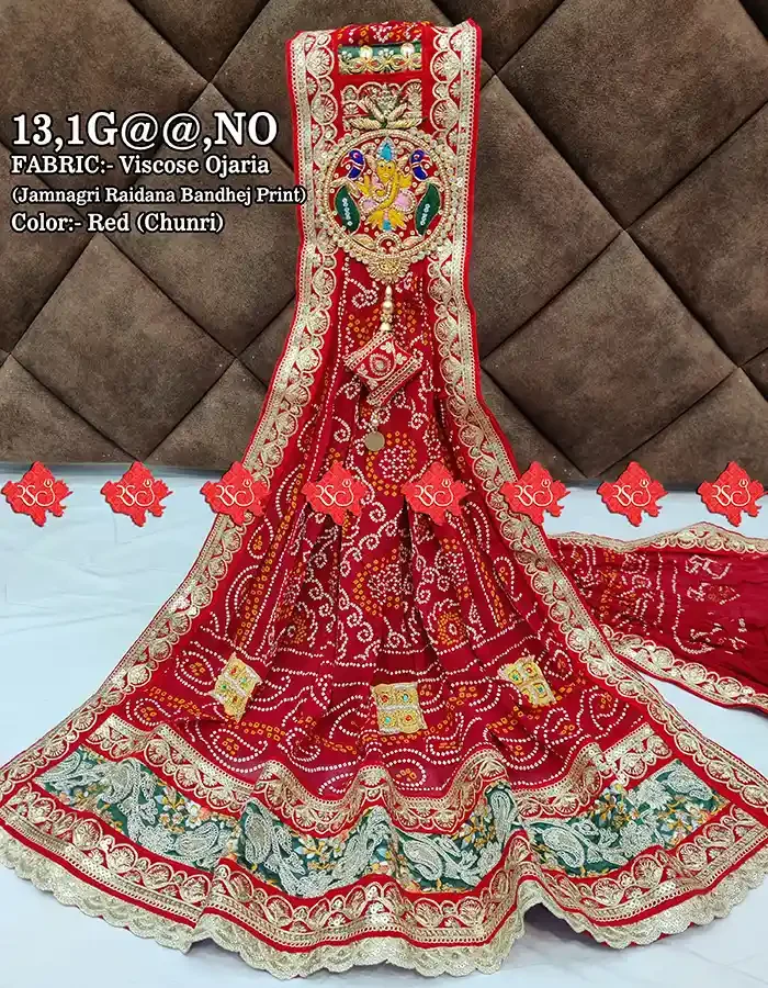 Designer Viscose Ojariya Fabric Dupatta with Broach Festive Wear Odhna