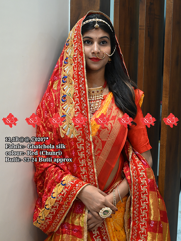 Marwari Rajasthani Beautiful Ghatchola Dupatta Open Style For Your Events -1