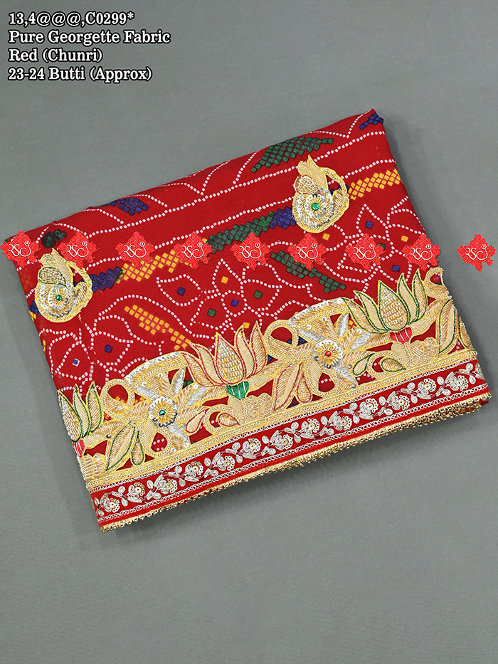 Handcrafted Pure Georgette Bandhej Belbutti Design Dupatta Festive Special