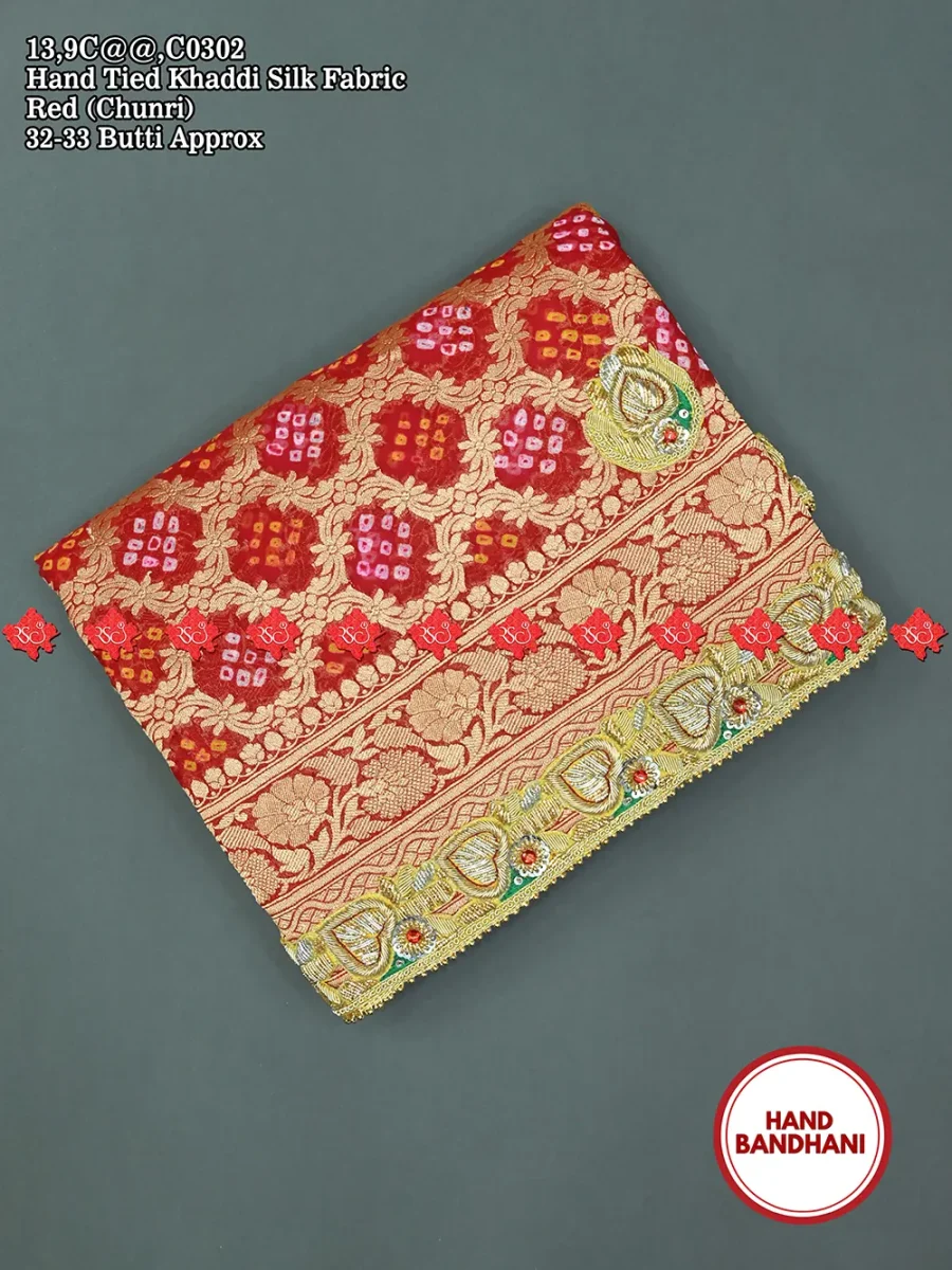 Beautiful Hand tied khaddi silk dupatta Online No.1 Marwari Odhna Brand