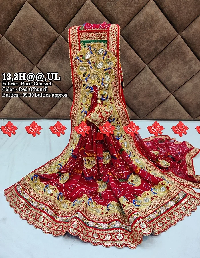 Ranisatiya Creation Buy Designer Premium Pure georgette fabric odhna Unique and Elegance with 3 Butti