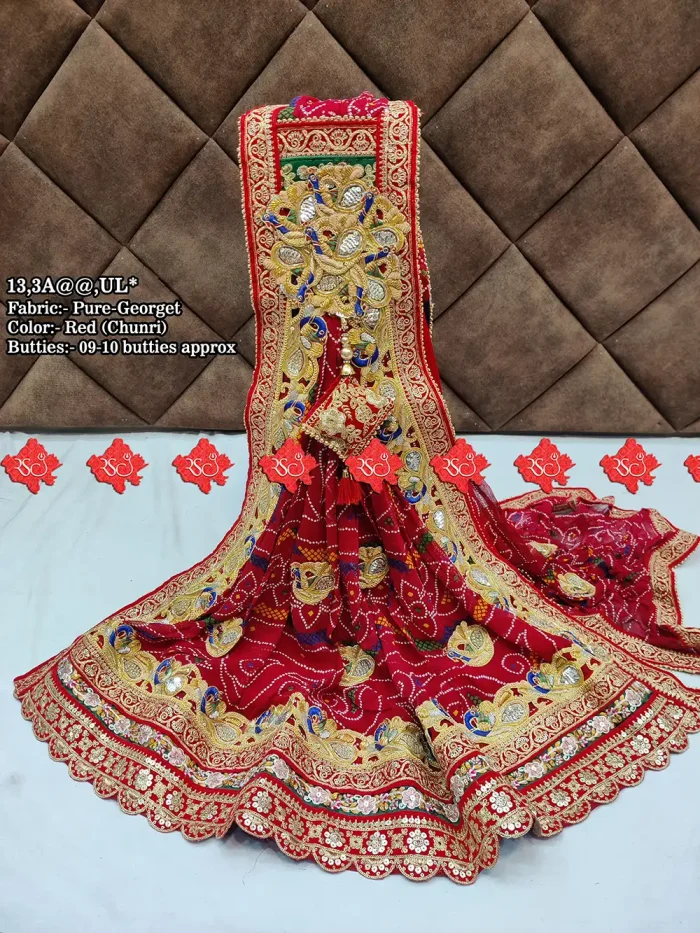 Ranisatiya Creation Buy Designer Premium Pure georgette fabric odhna Unique and Elegance with 3 Butti