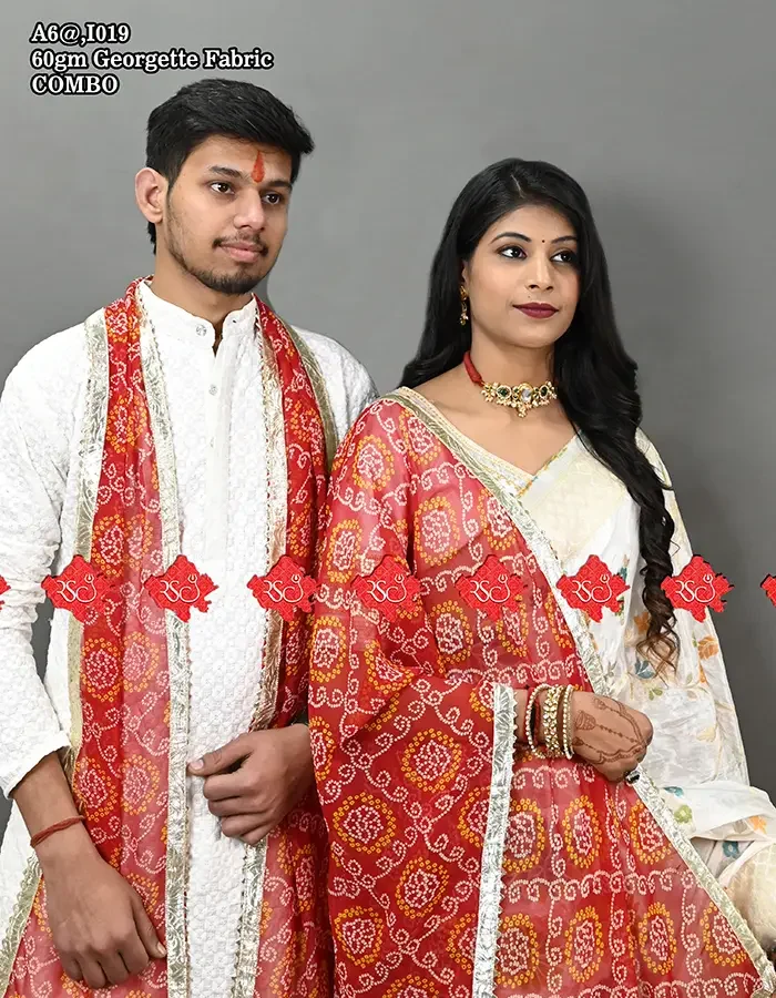 Exclusive Marwari Luxury couple traditional wear dupatta combo set pf 2 pcs