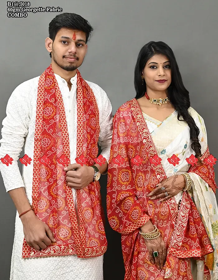 Exclusive Marwari Couple traditional wear dupatta combo set pf 2 pcs