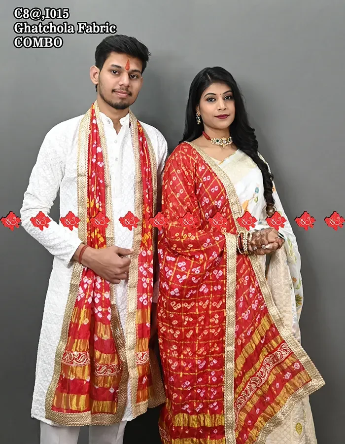 Exclusive Marwari ladies gents festive dupatta combo set pf 2 pcs