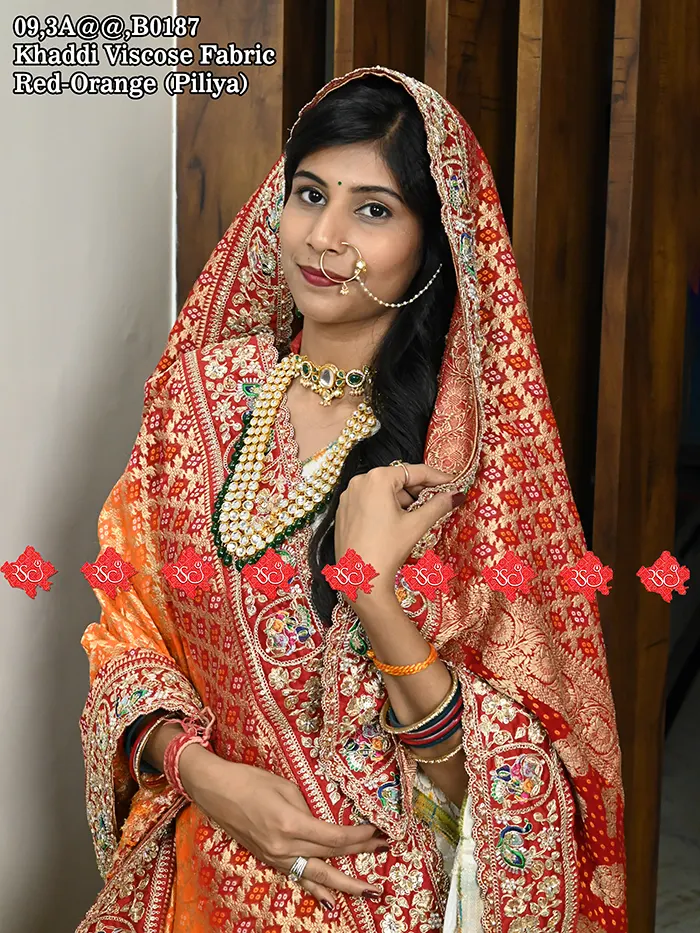 Exclusive Pure Khaddi Georgette Odhna for Marwari Look