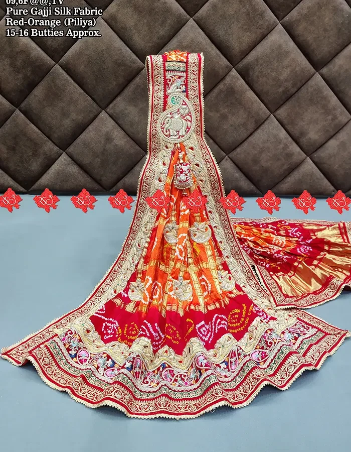 Beautiful Marwari Gajji Silk Zardoshi Work Odhna No.1 Marwari Odhna Brand