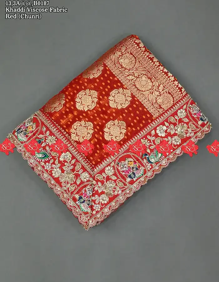 Pure Khaddi Georgette Odhna for Marwari Look