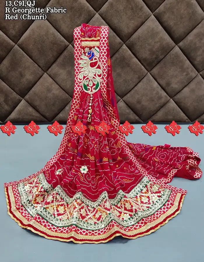 Royal look odhna Broach Work Ranisatiya Creation Beautiful Buy R-Georgette