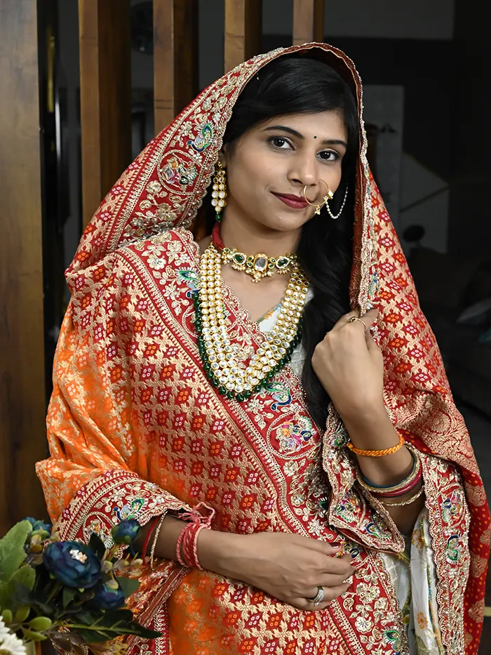 Exclusive Pure Khaddi Georgette Odhna for Marwari Look