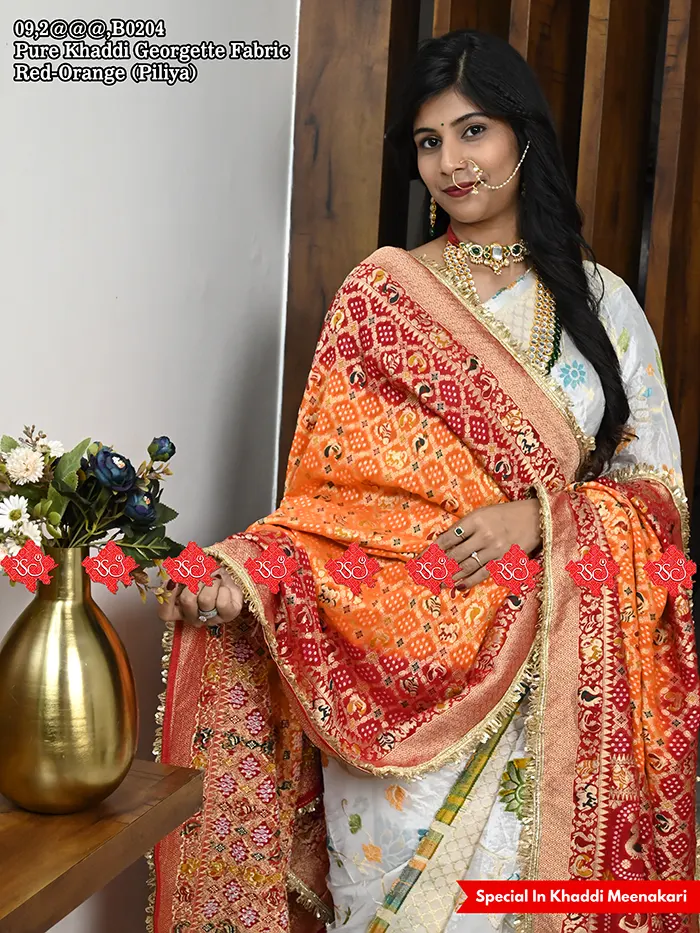 Exclusive Wedding Wear Khaddi Georgette Odhna For Events Look Traditional Look