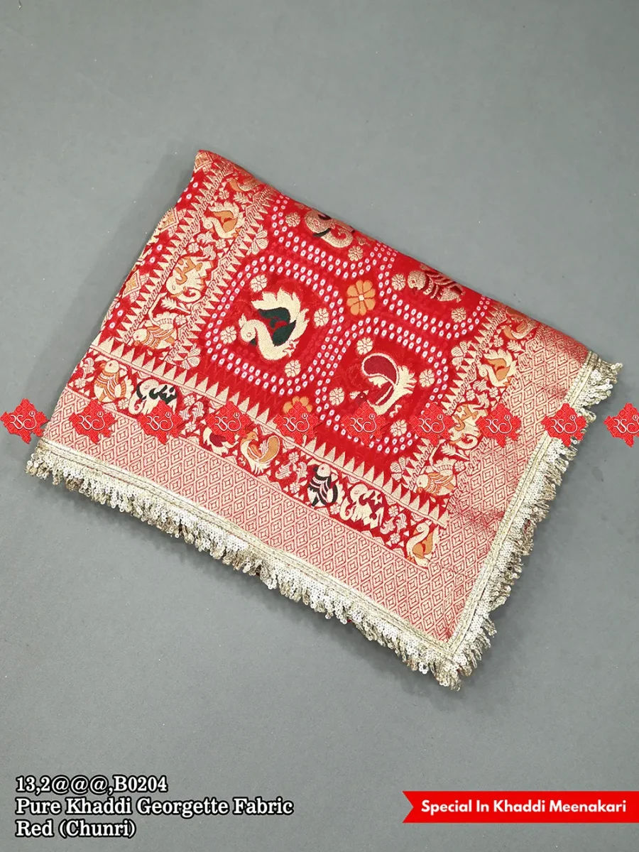 Exclusive Wedding Wear Khaddi Georgette Odhna For Events Look Traditional Look