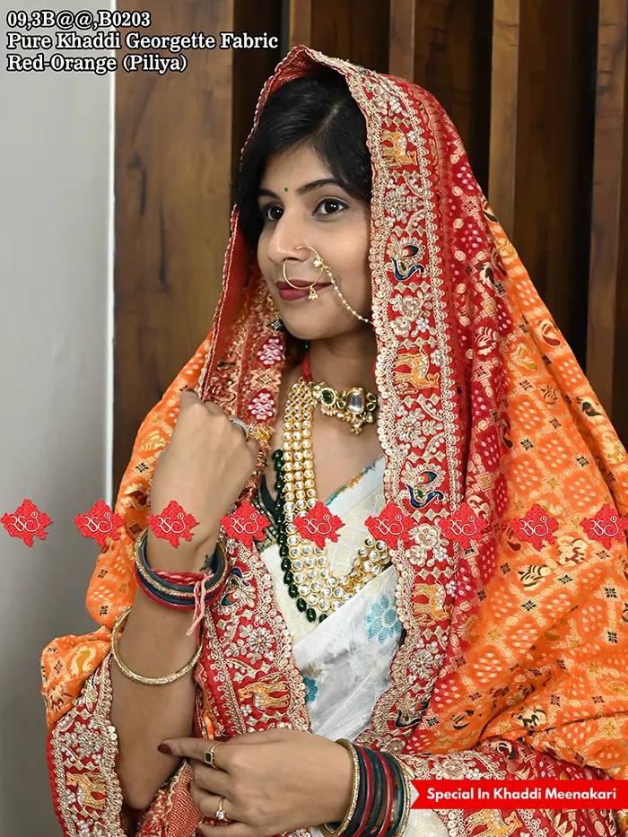 Exclusive Designer Khaddi Georgette Meenakari Work Odhna For Events Look Traditional Look