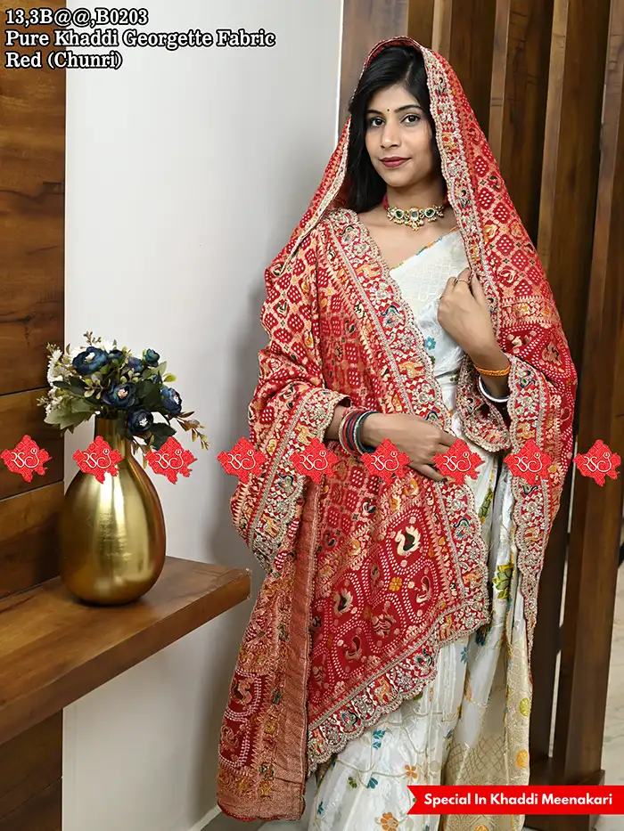 Exclusive Designer Khaddi Georgette Meenakari Work Odhna For Events no-1 Traditional