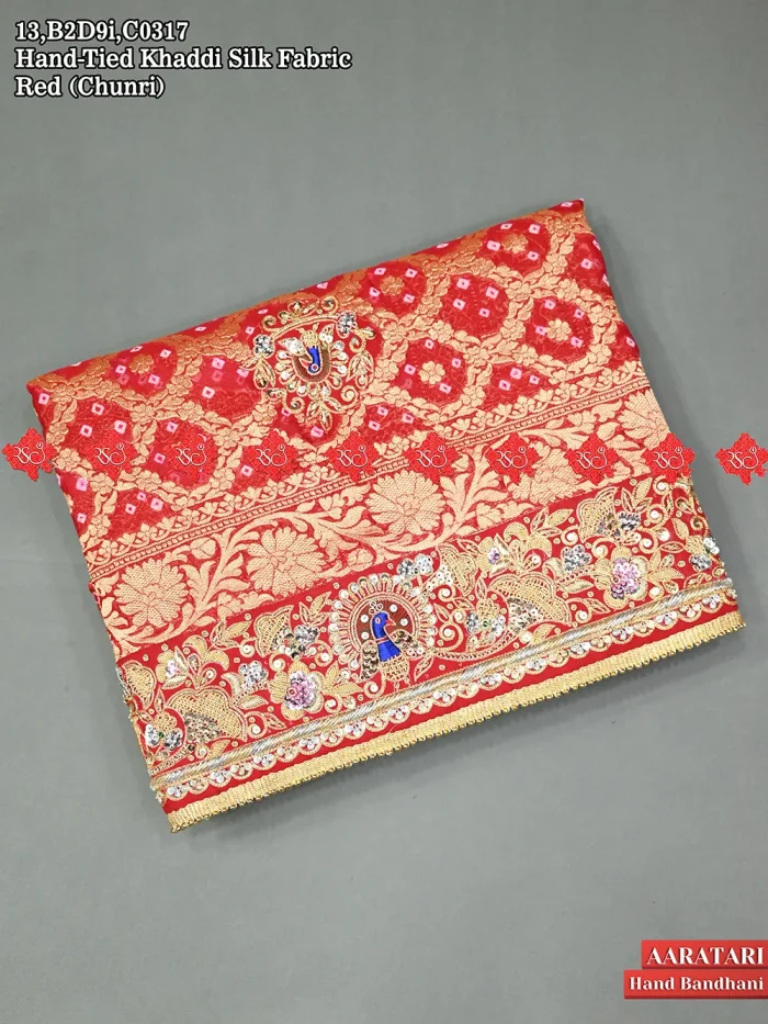 Ethnic Silk Odhna no.1 Handcrafted Radha Krishna Aara Tari work