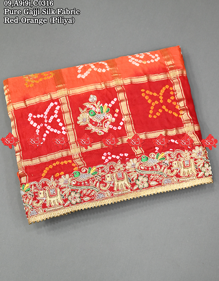 Ranisatiya Aara tari designer gajji silk odhna : No. 1 Choice Of Marwari