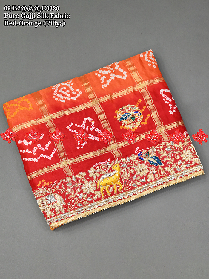 Ranisatiya Aara tari Pure Gajji Silk Bandhej Pattern odhna: No. 1 Choice Of Marwari