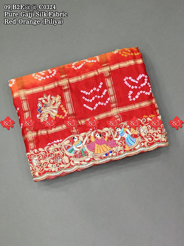 Regal Gajji Silk Embroidered Odhna with intricate Aara Tari no.1 Craftsmanship