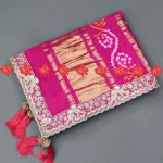 Top 1 Exclusive Traditional Gajji Silk Pink Bandhej Odhna