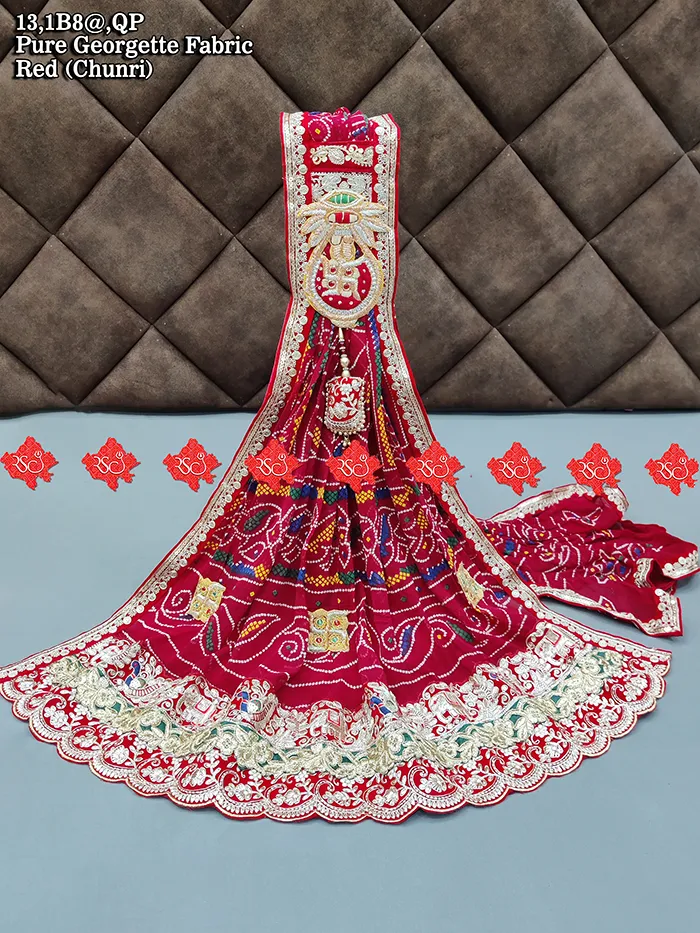 Traditional Odhna with Broach Festive Special Pure Georgette No. 1 Bandhej Odhna
