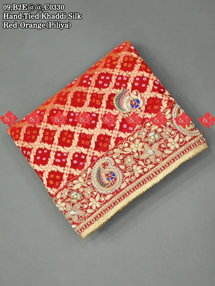 Ethnic Silk Odhna no.1 Handcrafted Marwadi Odhna Chunri