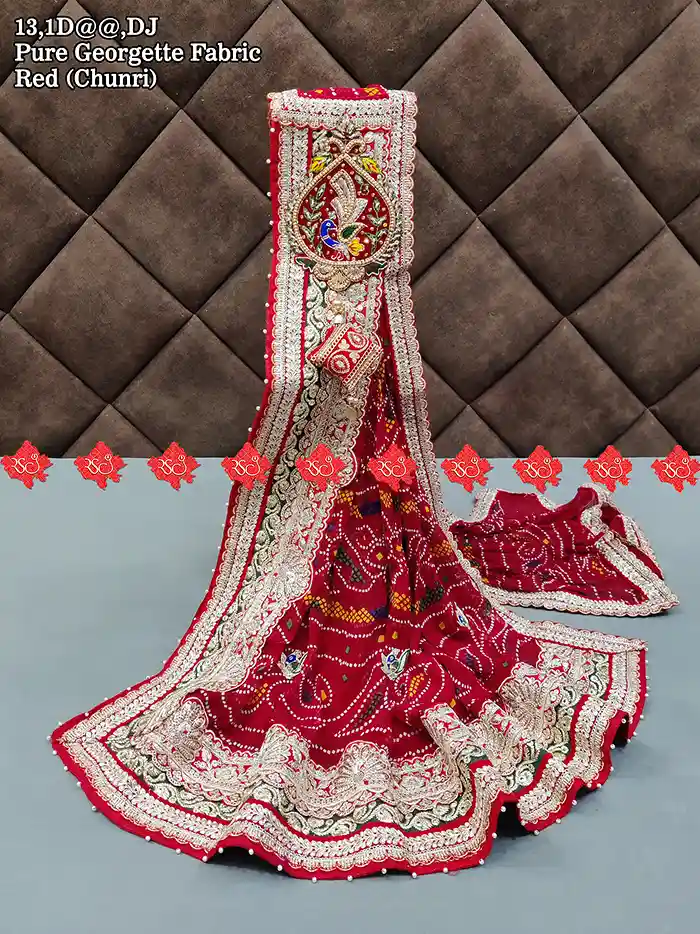 Ranisatiya Exclusive Pure Georgette Fabric Broach Odhna – Royal Traditional Elegance