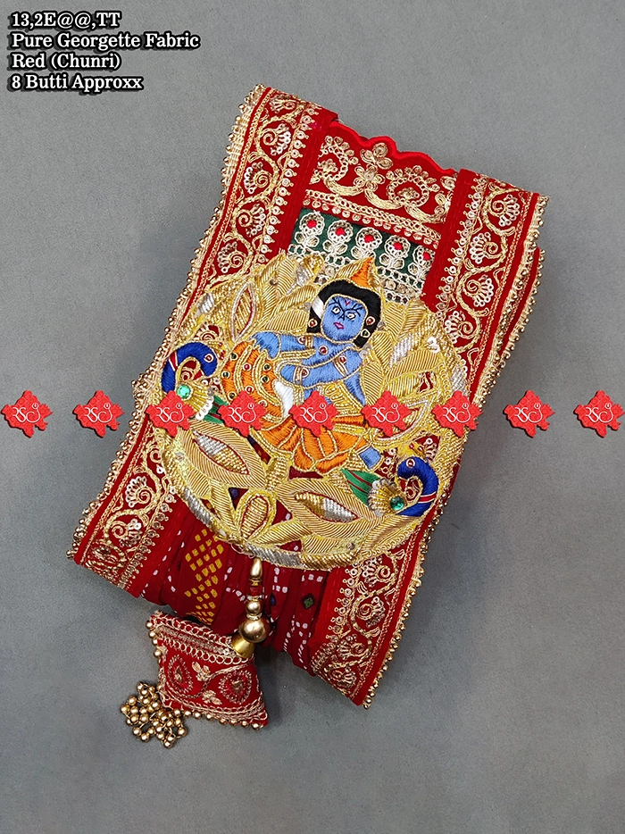 Traditional Ladoo Gopal Odhna Special Pure Georgette No. 1 Bandhej Odhna